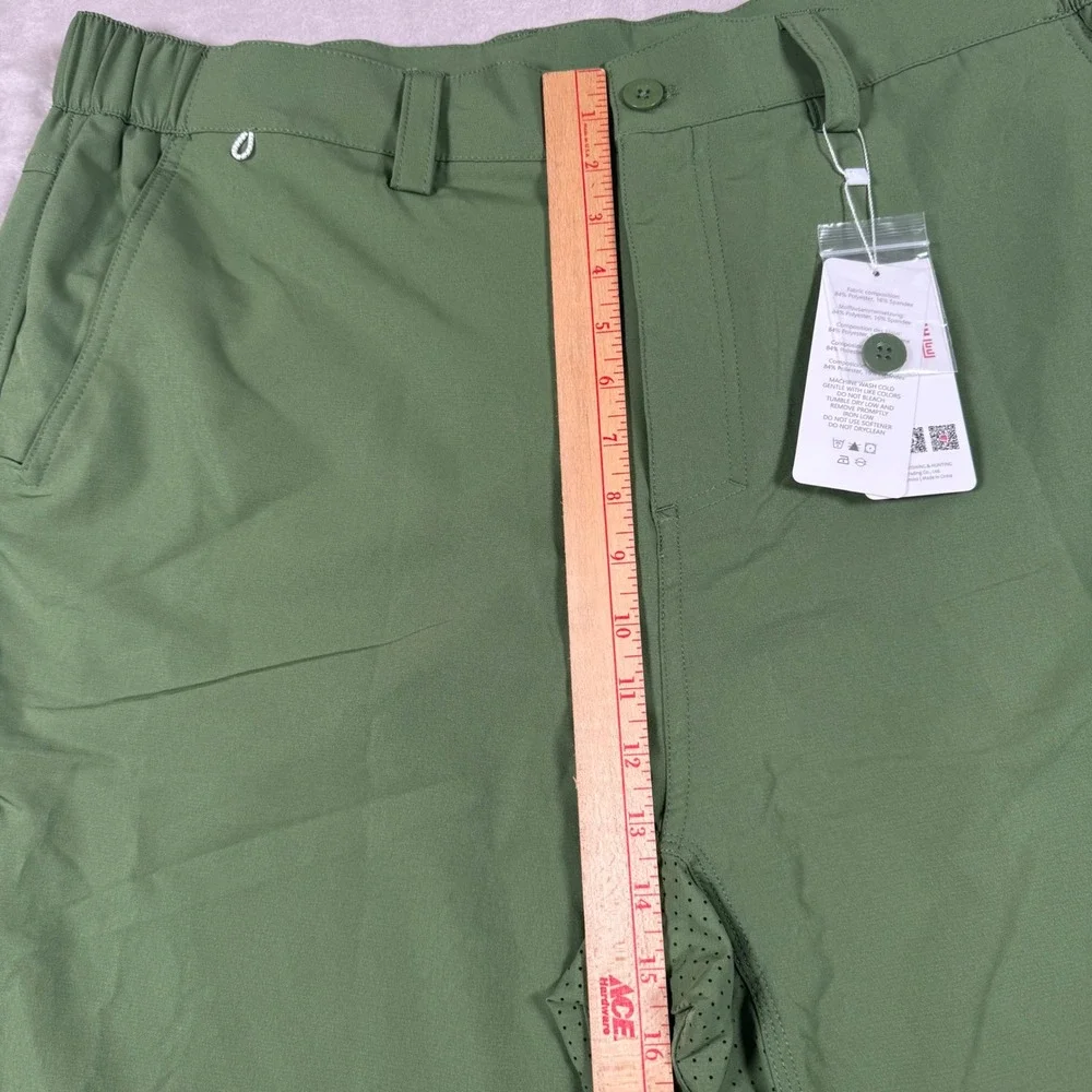 Bassdash Fishing Shorts Mens 2XL Green UPF 50+ Cargo Utility BG1019 Outdoors New